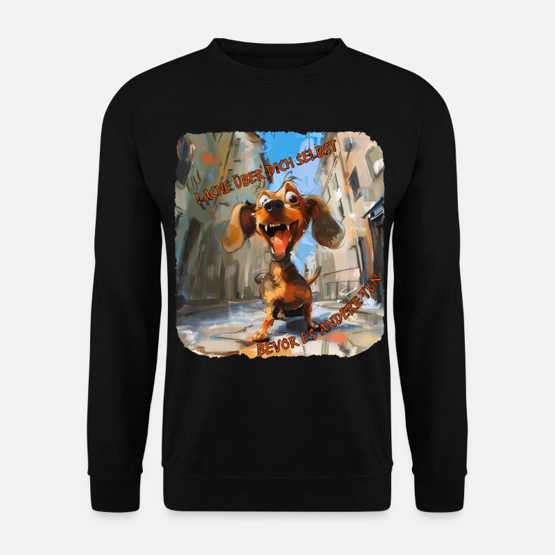 Dackel Lustig Hund Spruch - Unisex Pullover - Schwarz
