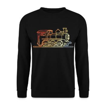 Croquis de chemin de fer Vintage - Sweat-shirt Unisexe - noir - Devant - Alina (178cm) & Michal (187cm)