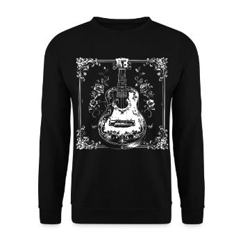 Ukulele Cartoon - Unisex Pullover - Schwarz - Vorne - Alina (178cm) & Michal (187cm)