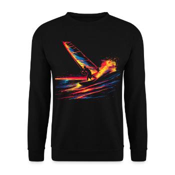 Oldschool Windsurfing - Unisex Sweatshirt - black - Front - Alina (178cm) & Michal (187cm)