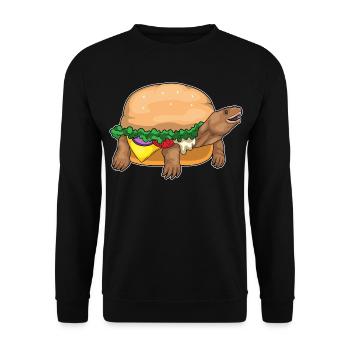 Turtle Cheeseburger - Unisex Sweatshirt - black - Front - Alina (178cm) & Michal (187cm)