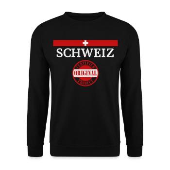 Switzerland Flag - Unisex Sweatshirt - black - Front - Alina (178cm) & Michal (187cm)