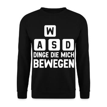 WASD - Dinge die mich bewegen - Unisex Pullover - Schwarz - Vorne - Alina (178cm) & Michal (187cm)