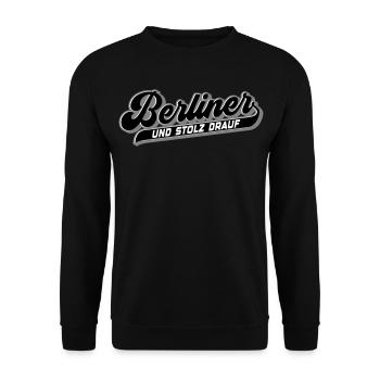 Berliner und Stolz drauf | Farben änderbar - Unisex Pullover - Schwarz - Vorne - Alina (178cm) & Michal (187cm)
