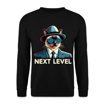 Siamese Cat Siamese Cat Next Level Suit Gift - Unisex Sweatshirt - black - Front - Alina (178cm) & Michal (187cm)