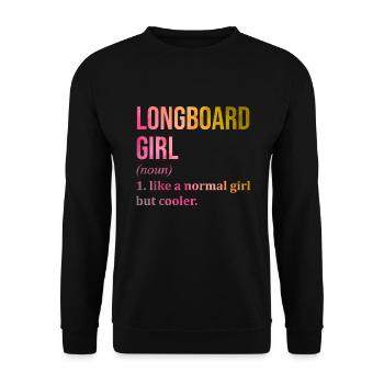 Longboarder - Unisex Pullover - Schwarz - Vorne - Alina (178cm) & Michal (187cm)
