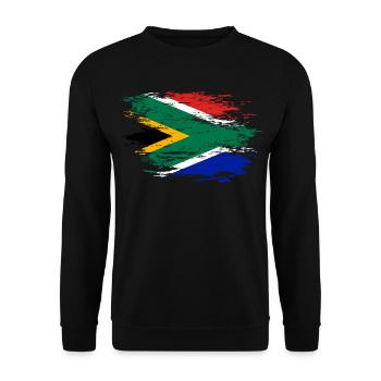 Südafrika Flagge used - Unisex Pullover - Schwarz - Vorne - Alina (178cm) & Michal (187cm)