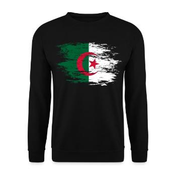 Algeria flag used - Unisex Sweatshirt - black - Front - Alina (178cm) & Michal (187cm)