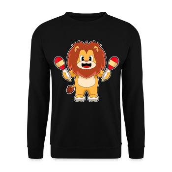 Leo Musician Rattle Music - Unisex Sweatshirt - black - Front - Alina (178cm) & Michal (187cm)