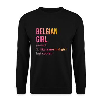 Belgien - Unisex Pullover - Schwarz - Vorne - Alina (178cm) & Michal (187cm)