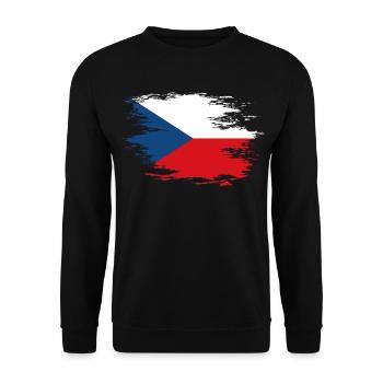 Czech Republic flag used design - Unisex Sweatshirt - black - Front - Alina (178cm) & Michal (187cm)