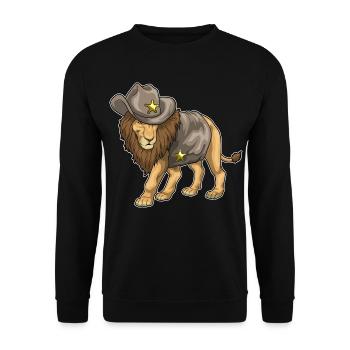 Chapeau du shérif Lion - Sweat-shirt Unisexe - noir - Devant - Alina (178cm) & Michal (187cm)