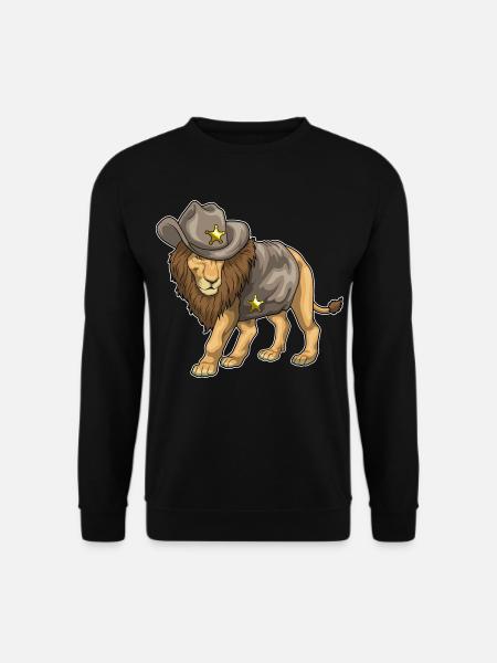 Lion Sheriff Sheriff's Hat - Unisex Sweatshirt - black