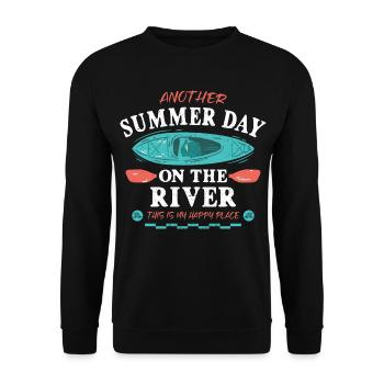 Another summer day on the river - Unisex Sweatshirt - black - Front - Alina (178cm) & Michal (187cm)