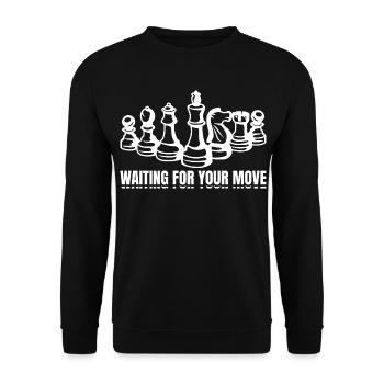 Attendez votre tour - Sweat-shirt Unisexe - noir - Devant - Alina (178cm) & Michal (187cm)