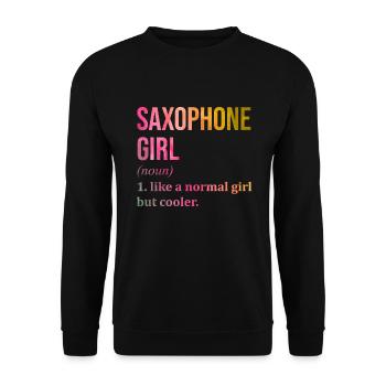 saxophone - Sweat-shirt Unisexe - noir - Devant - Alina (178cm) & Michal (187cm)