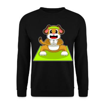 Dog Yoga Fitness Gymnastics - Unisex Sweatshirt - black - Front - Alina (178cm) & Michal (187cm)