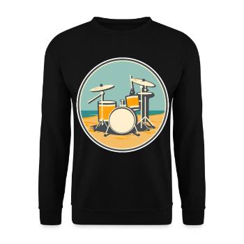 Drum Set Illustration - Unisex Sweatshirt - black - Front - Alina (178cm) & Michal (187cm)