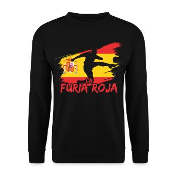 Spanien Fußball - Unisex Pullover - Schwarz - Vorne - Alina (178cm) & Michal (187cm)