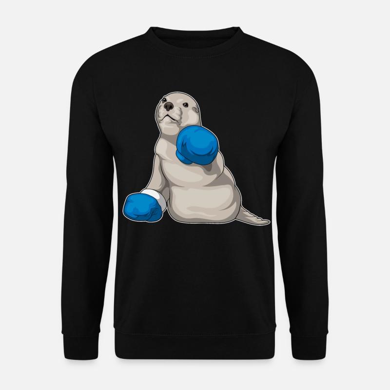Seehund Boxer Boxhandschuhe Boxen - Unisex Pullover - Schwarz