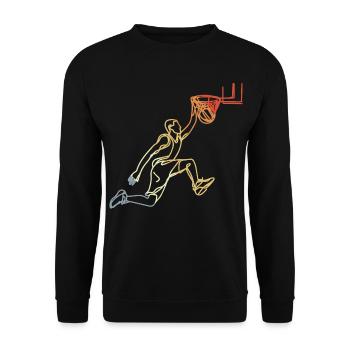 Look rétro de basket-ball - Sweat-shirt Unisexe - noir - Devant - Alina (178cm) & Michal (187cm)