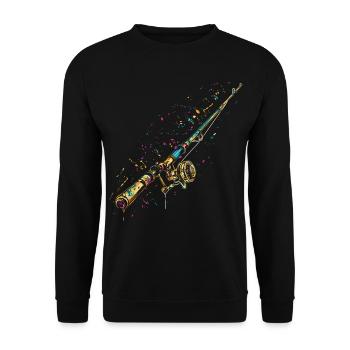 Graffiti de canne à pêche - Sweat-shirt Unisexe - noir - Devant - Alina (178cm) & Michal (187cm)