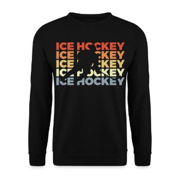 Look vintage de hockey sur glace - Sweat-shirt Unisexe - noir - Devant - Alina (178cm) & Michal (187cm)