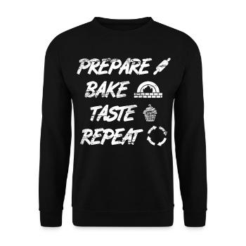 Prepare, Bake, Taste, Repeat - Unisex Sweatshirt - black - Front - Alina (178cm) & Michal (187cm)
