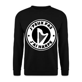 Ich kann keine Harfe haben - Unisex Pullover - Schwarz - Vorne - Alina (178cm) & Michal (187cm)
