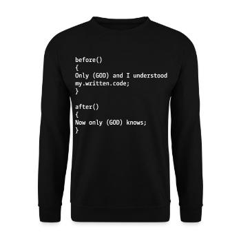 Programmierer Witz - Unisex Pullover - Schwarz - Vorne - Alina (178cm) & Michal (187cm)