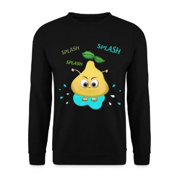 Lustige gelbe Birne - Unisex Pullover - Schwarz - Vorne - Alina (178cm) & Michal (187cm)