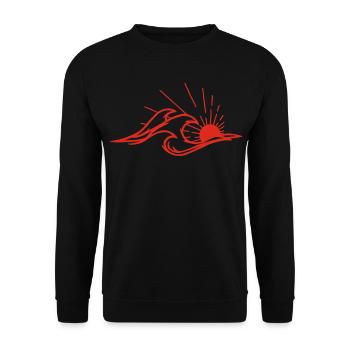 Les vagues et le soleil rouge - Sweat-shirt Unisexe - noir - Devant - Alina (178cm) & Michal (187cm)