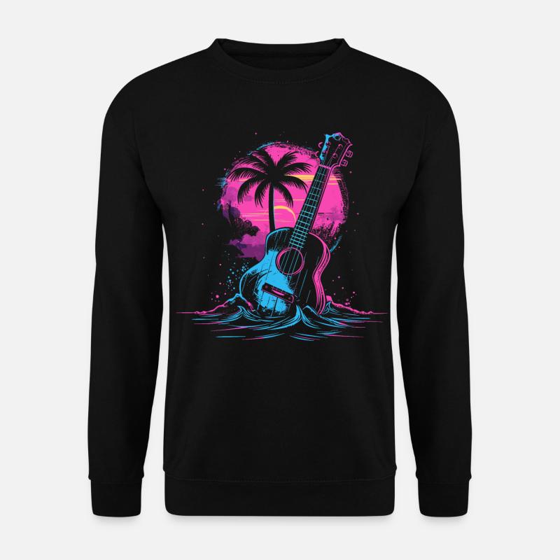 Ukulele 80s Look - Unisex Sweatshirt - black