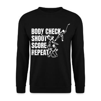 Répétition du score de tir au corps - Sweat-shirt Unisexe - noir - Devant - Alina (178cm) & Michal (187cm)
