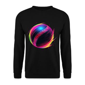 Baseball Ball Vaporwave - Unisex Pullover - Schwarz - Vorne - Alina (178cm) & Michal (187cm)