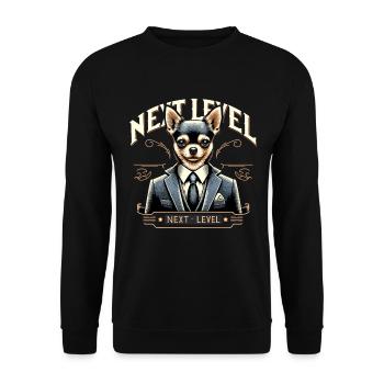 Chihuahua Next Level Anzug Hund Geschenk - Unisex Pullover - Schwarz - Vorne - Alina (178cm) & Michal (187cm)