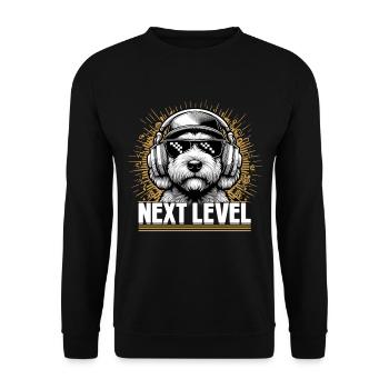 Goldendoodle Hip Hop Chien Cadeau de niveau supérieur - Sweat-shirt Unisexe - noir - Devant - Alina (178cm) & Michal (187cm)