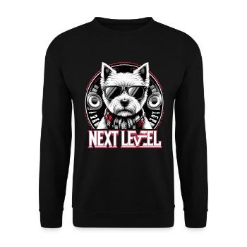 West Highland White Terrier Niveau supérieur Hip Hop - Sweat-shirt Unisexe - noir - Devant - Alina (178cm) & Michal (187cm)