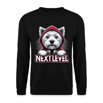 West Highland White Terrier Niveau supérieur Hip Hop - Sweat-shirt Unisexe - noir - Devant - Alina (178cm) & Michal (187cm)