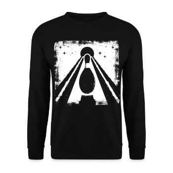 Bowling Pin Grafik - Unisex Pullover - Schwarz - Vorne - Alina (178cm) & Michal (187cm)