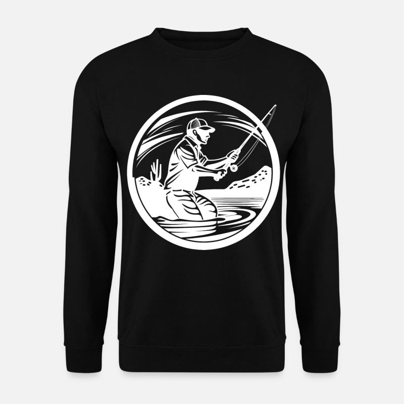 Fishing Drawing - Unisex Sweatshirt - black