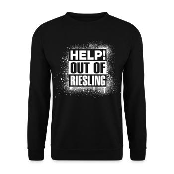 HELP! Out of Riesling - Unisex Sweatshirt - black - Front - Alina (178cm) & Michal (187cm)