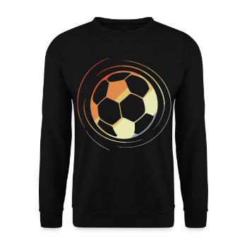 Fußball Zeichnung Retro Style - Unisex Pullover - Schwarz - Vorne - Alina (178cm) & Michal (187cm)