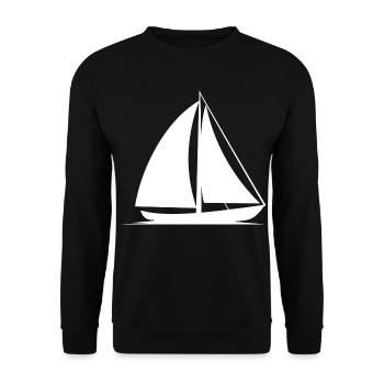 Segelboot Line Art - Unisex Pullover - Schwarz - Vorne - Alina (178cm) & Michal (187cm)