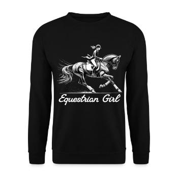 Cavalier Horse Girl Cadeau Horse Girl - Sweat-shirt Unisexe - noir - Devant - Alina (178cm) & Michal (187cm)