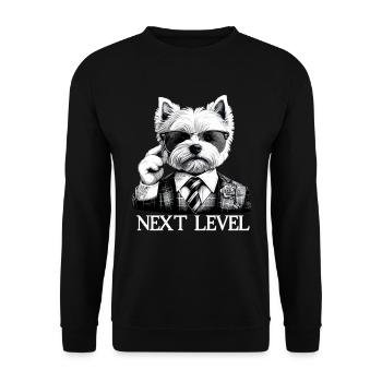West Highland White Terrier Next Level Suit - Unisex Sweatshirt - black - Front - Alina (178cm) & Michal (187cm)