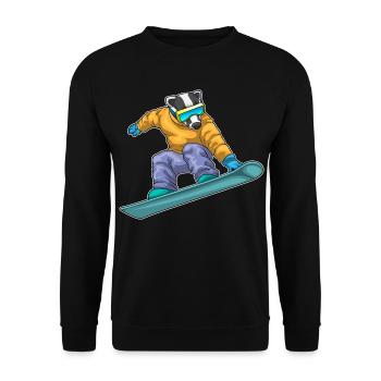 Dachs Snowboarder Snowboard - Unisex Pullover - Schwarz - Vorne - Alina (178cm) & Michal (187cm)