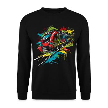 Graffiti Railway - Unisex Sweatshirt - black - Front - Alina (178cm) & Michal (187cm)