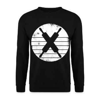 Rolling pin - Unisex Sweatshirt - black - Front - Alina (178cm) & Michal (187cm)