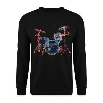 Schlagzeug Portrait - Unisex Pullover - Schwarz - Vorne - Alina (178cm) & Michal (187cm)